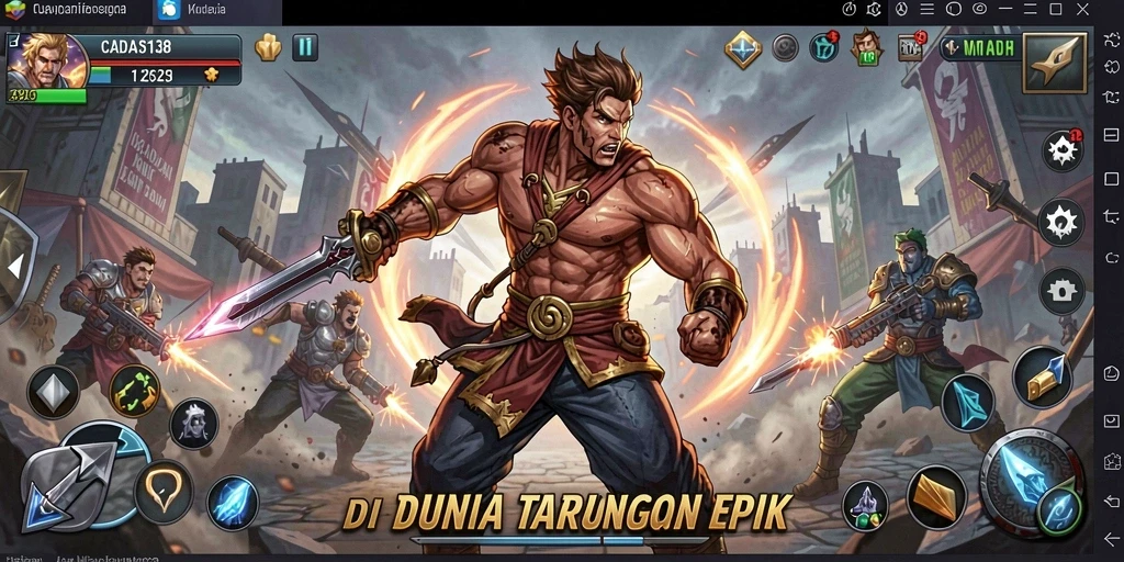 Tampilan gameplay menegangkan dalam CADAS138 dengan aksi pertarungan yang dinamis.