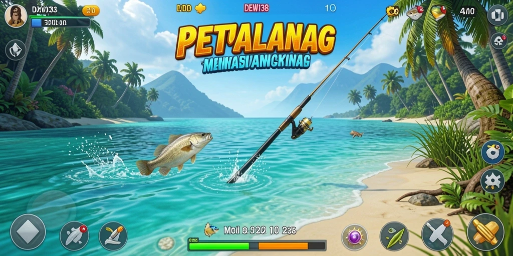Tampilan gameplay memancing yang memukau di DEWI138.