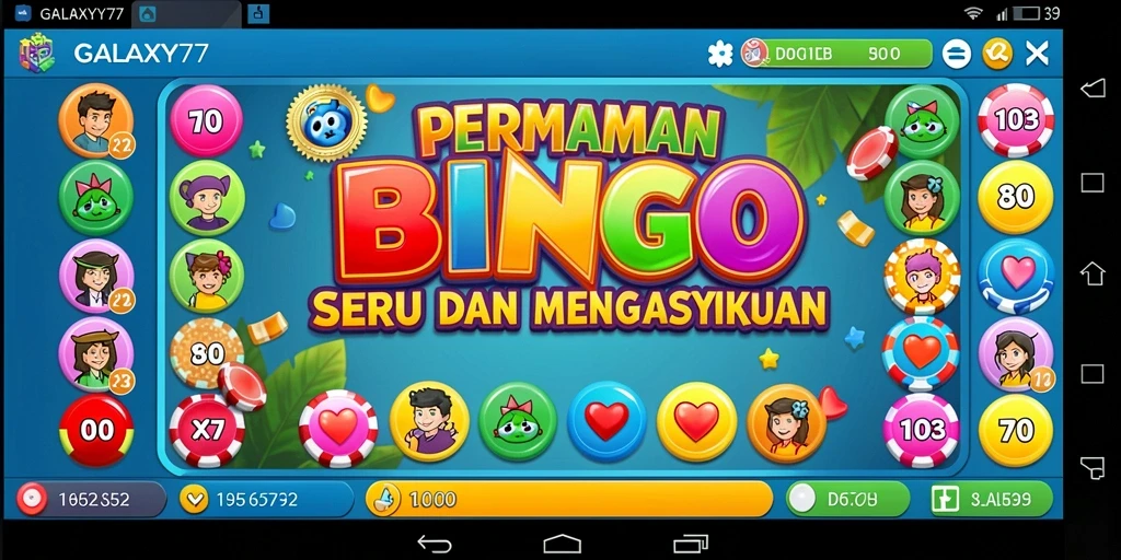 Tampilan menarik dari gameplay Bingo di GALAXY77.