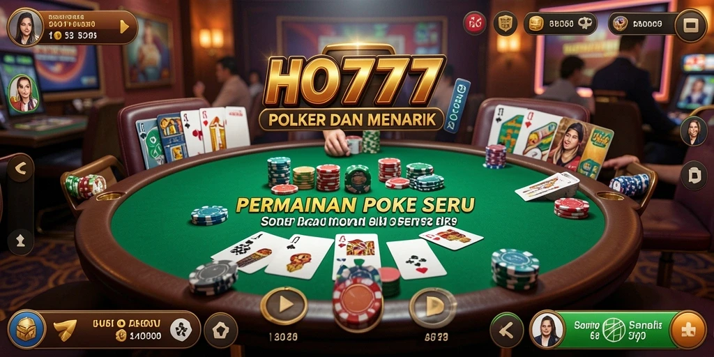 Screenshot gameplay HO777 menunjukkan aksi mendebarkan dalam permainan poker.