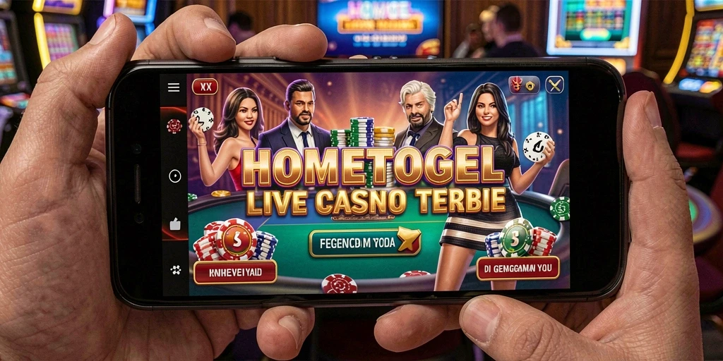 Screenshot gameplay HOMETOGEL yang menampilkan dealer dan pemain berinteraksi.