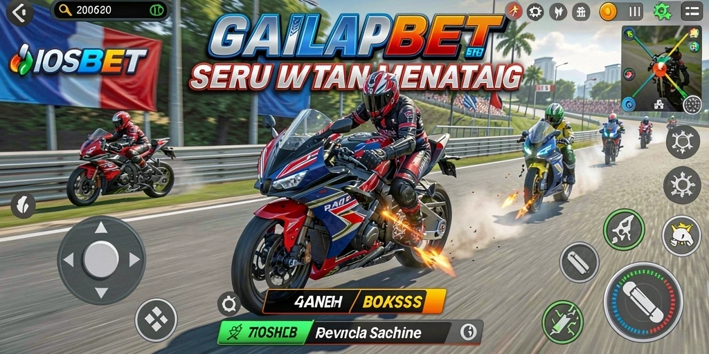 Screenshot menampilkan serunya gameplay balap motor di IOSBET.