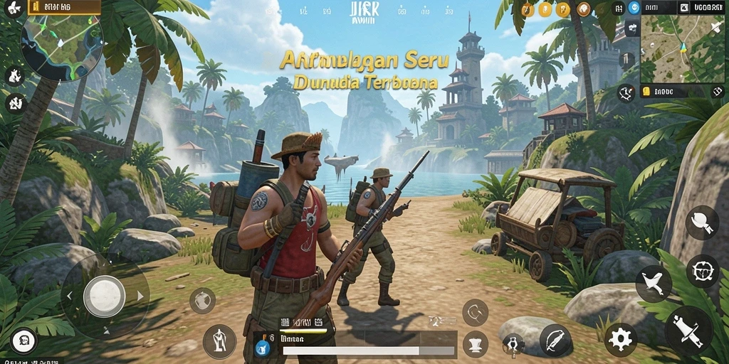 Screenshot gameplay JAKARTAWIN yang menunjukkan eksplorasi dunia terbuka.