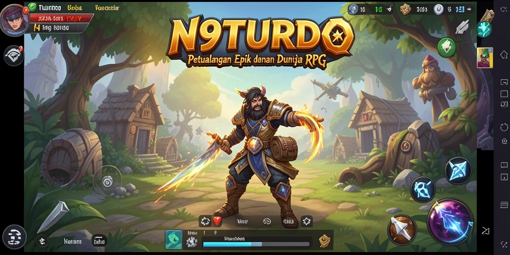 Gameplay seru N9TURBO dengan pertarungan yang mendebarkan.