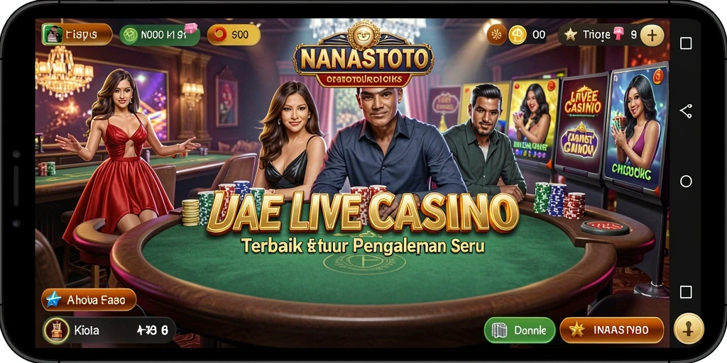 Screenshot gameplay NANASTOTO menampilkan dealer profesional dalam permainan Live Casino.