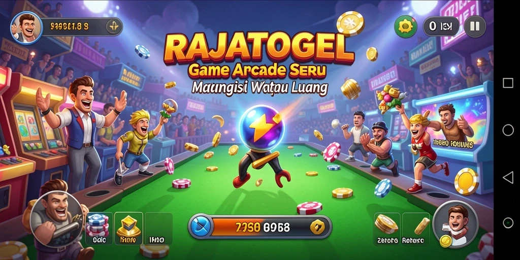 Screenshot utama RAJATOGEL menampilkan gameplay Arcade yang seru dan menantang.