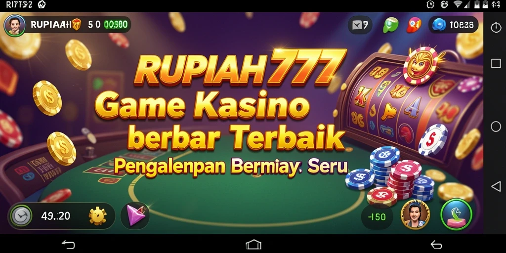 Tangkapan layar utama RUPIAH777 menampilkan suasana permainan kasino yang menarik.