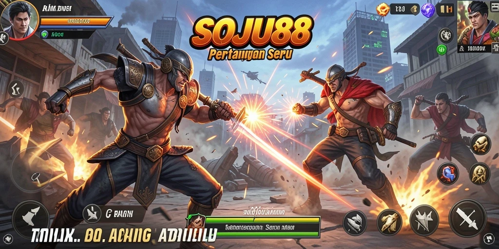 Screenshoot SOJU88 menampilkan pertarungan aksi yang mendebarkan.