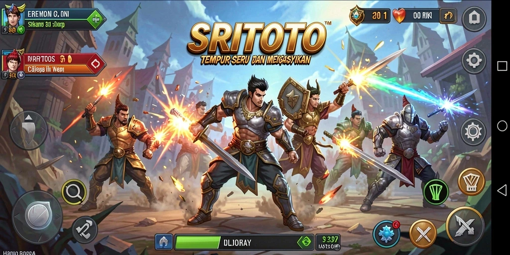 Tampilan gameplay SRITOTO dengan aksi tembak-menembak yang seru dan dinamis.