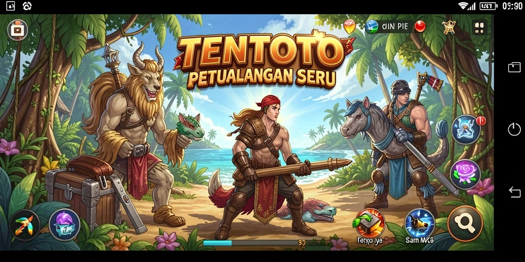 Tampilan gameplay TENTOTO yang menakjubkan saat menjelajahi dunia petualangan.