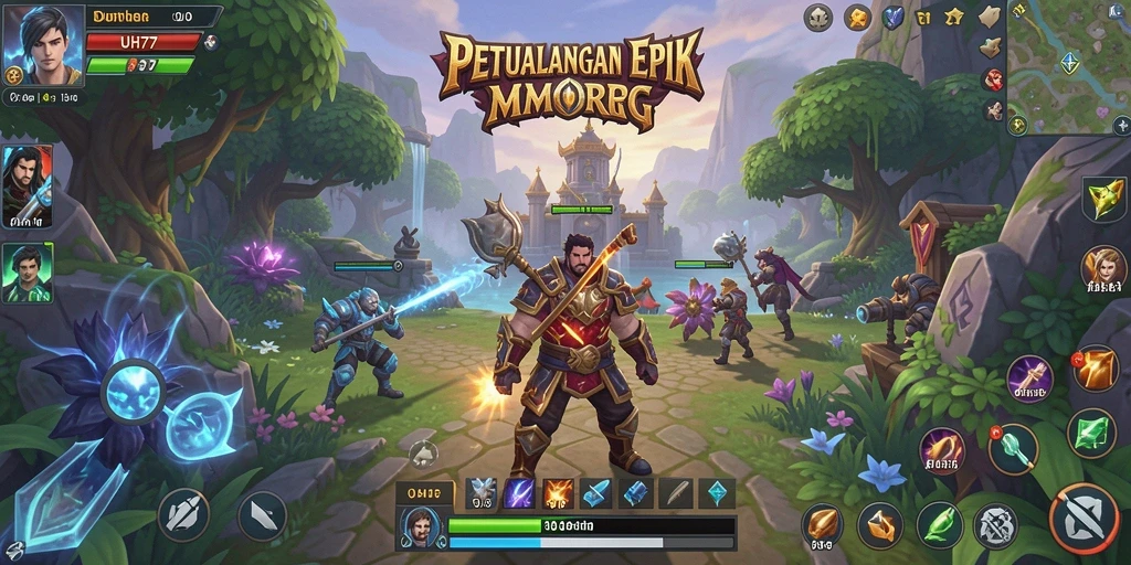 Tampilan gameplay UH77 yang menarik di dunia MMORPG.