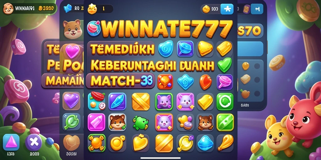 Screenshot gameplay <strong>WINRATE777</strong> menampilkan aksi mencocokkan elemen yang menarik.
